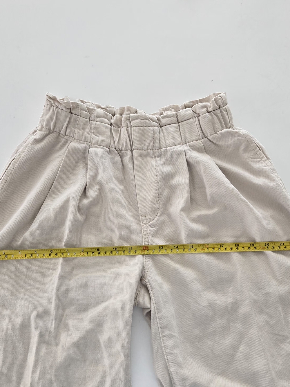 Pilcro Paperbag Waist Wide Leg Cropped Pants - Cream Size Xxs - Picture 9 of 15